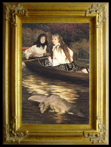 framed  James Tissot On the Thames a Heron (nn01), Ta125